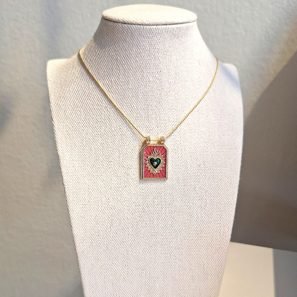 Medaglietta Cuore Sacro - Rosa