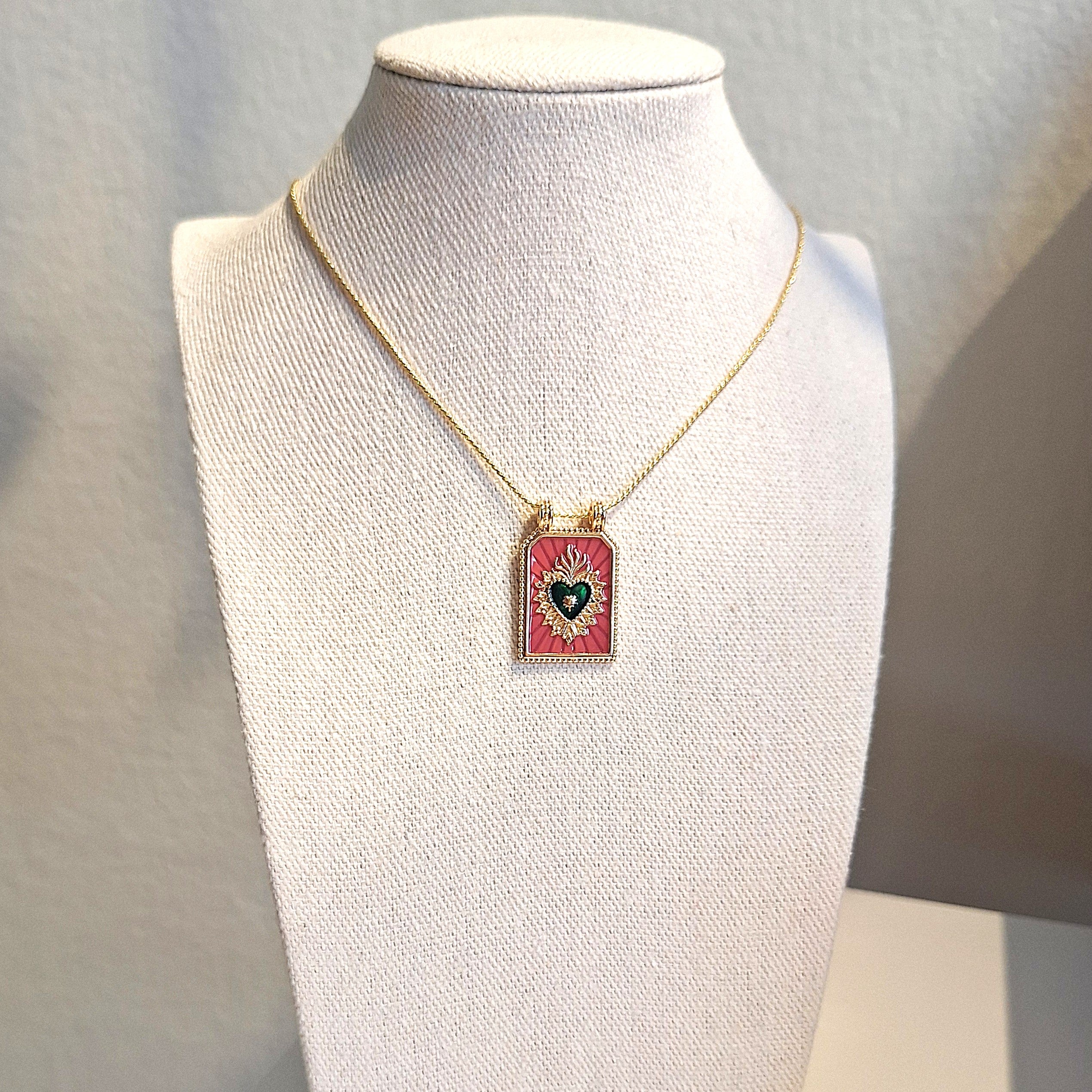 Medaglietta Cuore Sacro - Rosa