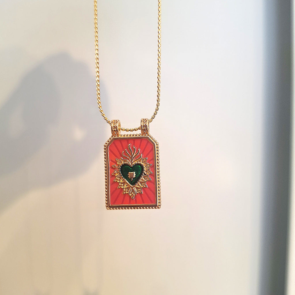 Medaglietta Cuore Sacro - Rosa