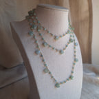 Collana Rosario lunga con pietre a goccia - Amazzonite
