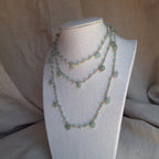 Collana Rosario lunga con pietre a goccia - Amazzonite
