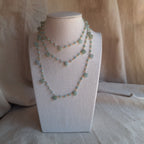 Collana Rosario lunga con pietre a goccia - Amazzonite