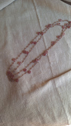 Collana Rosario lunga con pietre a goccia - Quarzo Fragola