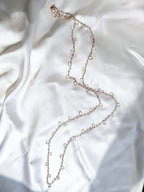 Collana Rosario lunga con pietre a goccia - quarzo rosa