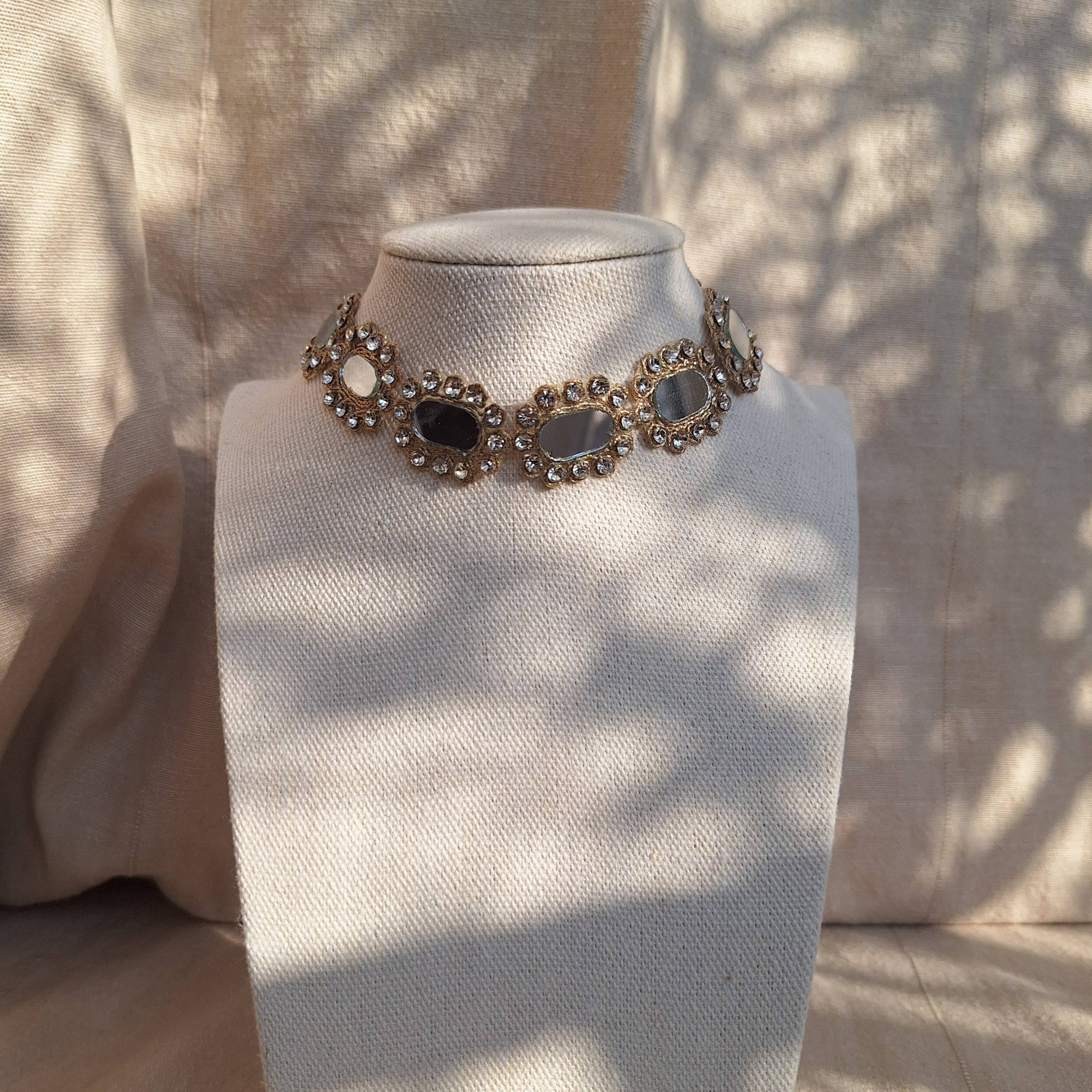 Collana Ovali e Strass - Oro