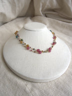 Collana Rosario lunga con pietre a goccia - tormalina
