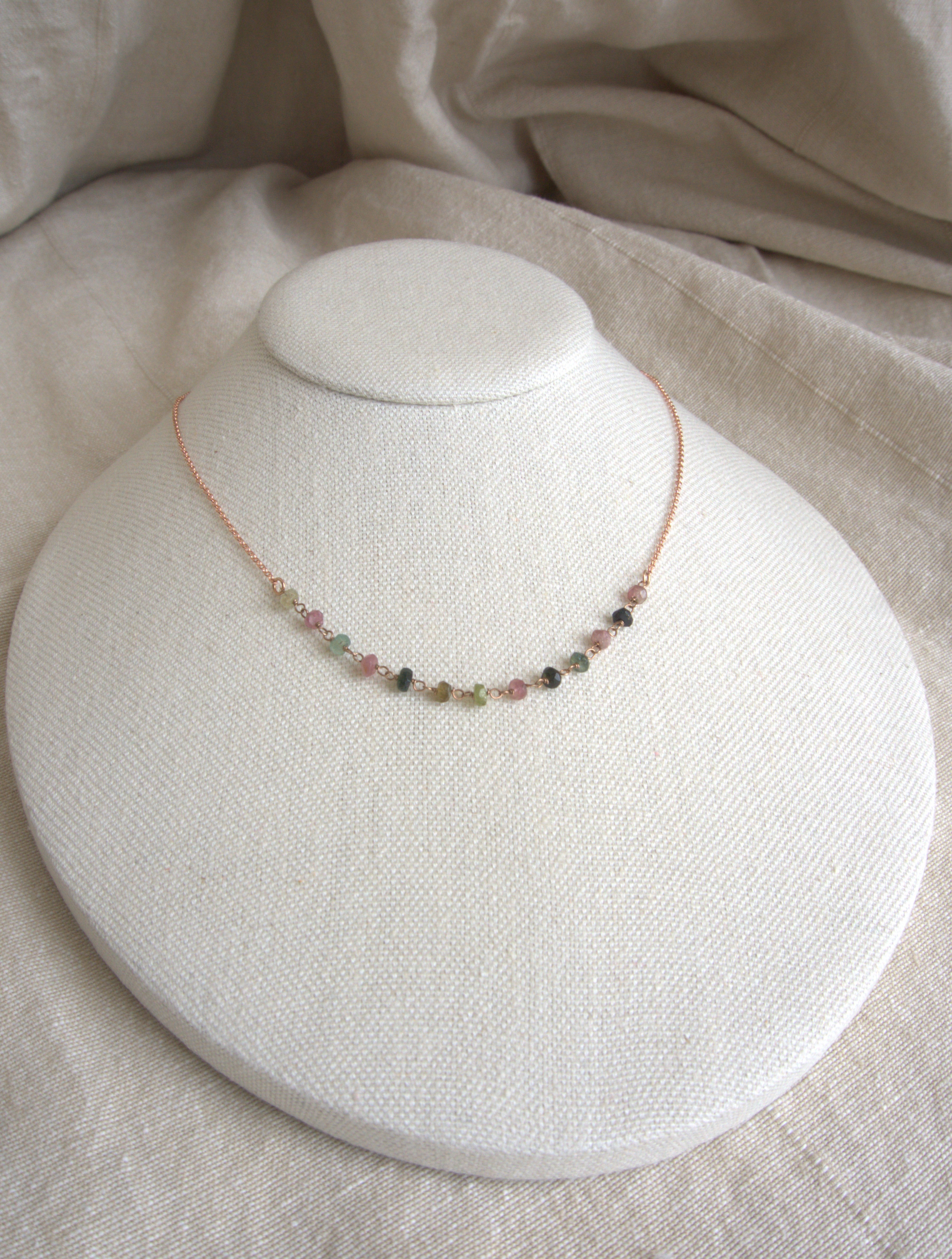 Collana Semi Rosario classico - tormalina