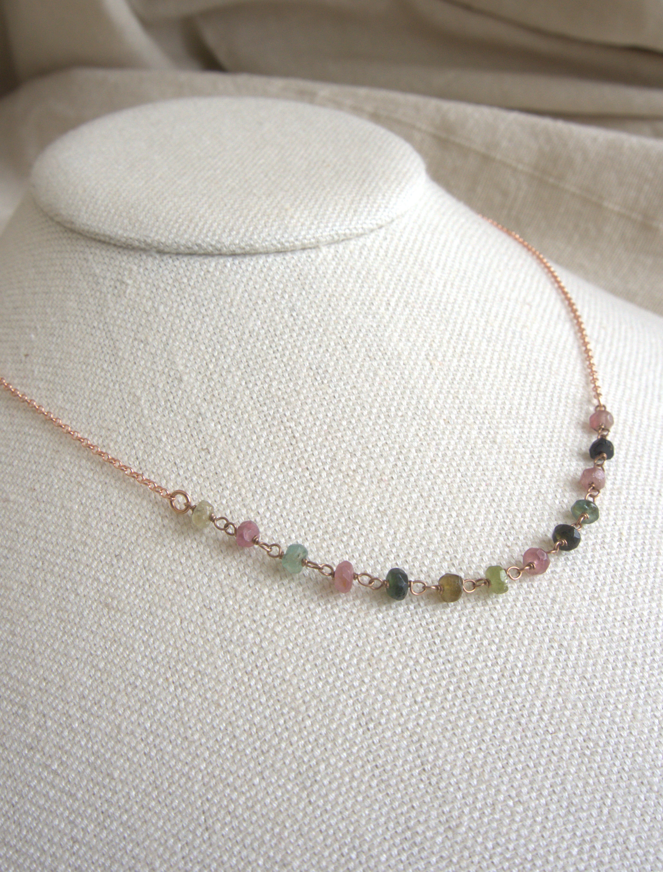 Collana Semi Rosario classico - tormalina